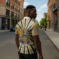Freddie Stowers Zipper Polo Shirt Medal Of Honor Hero - Vintage Retro Sunburst - Military Valor Heritage