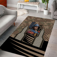 Freddie Stowers African American Area Rug Medal Of Honor Red Hand - Military Camouflage Striped World War I