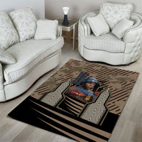 Freddie Stowers African American Area Rug Medal Of Honor Red Hand - Military Camouflage Striped World War I