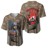 Freddie Stowers African American Baseball Jersey Medal Of Honor Red Hand - Military Camouflage Striped World War I