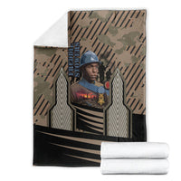 Freddie Stowers African American Blanket Medal Of Honor Red Hand - Military Camouflage Striped World War I