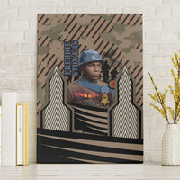 Freddie Stowers African American Canvas Wall Art Medal Of Honor Red Hand - Military Camouflage Striped World War I