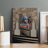 Freddie Stowers African American Canvas Wall Art Medal Of Honor Red Hand - Military Camouflage Striped World War I