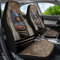 Freddie Stowers African American Car Seat Cover Medal Of Honor Red Hand - Military Camouflage Striped World War I