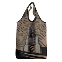 Freddie Stowers African American Grocery Bag Medal Of Honor Red Hand - Military Camouflage Striped World War I