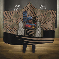 Freddie Stowers African American Hooded Blanket Medal Of Honor Red Hand - Military Camouflage Striped World War I