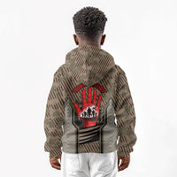Freddie Stowers African American Kid Hoodie Medal Of Honor Red Hand - Military Camouflage Striped World War I