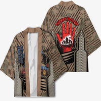 Freddie Stowers African American Kimono Medal Of Honor Red Hand - Military Camouflage Striped World War I