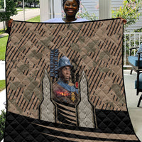 Freddie Stowers African American Quilt Medal Of Honor Red Hand - Military Camouflage Striped World War I