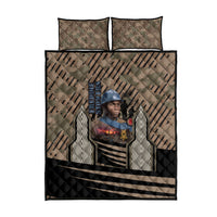 Freddie Stowers African American Quilt Bed Set Medal Of Honor Red Hand - Military Camouflage Striped World War I