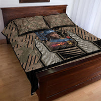 Freddie Stowers African American Quilt Bed Set Medal Of Honor Red Hand - Military Camouflage Striped World War I