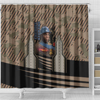 Freddie Stowers African American Shower Curtain Medal Of Honor Red Hand - Military Camouflage Striped World War I