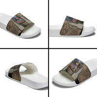Freddie Stowers African American Slide Sandals Medal Of Honor Red Hand - Military Camouflage Striped World War I