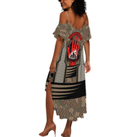 Freddie Stowers African American Summer Maxi Dress Medal Of Honor Red Hand - Military Camouflage Striped World War I