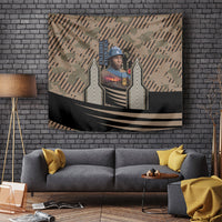 Freddie Stowers African American Tapestry Medal Of Honor Red Hand - Military Camouflage Striped World War I