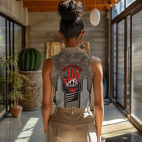 Freddie Stowers African American Women Sleeveless Polo Shirt Medal Of Honor Red Hand - Military Camouflage Striped World War I