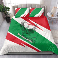 Lebanon Phoenix Bedding Set with Cedar Flag Colors and Inspirational Quote