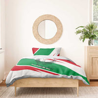 Lebanon Phoenix Bedding Set with Cedar Flag Colors and Inspirational Quote