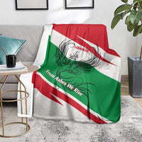 Lebanon Phoenix Blanket with Cedar Flag Colors and Inspirational Quote