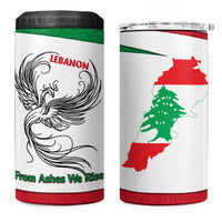 Lebanon Phoenix 4 in 1 Can Cooler Tumbler with Cedar Flag Colors and Inspirational Quote