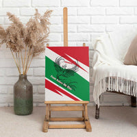 Lebanon Phoenix Canvas Wall Art with Cedar Flag Colors and Inspirational Quote