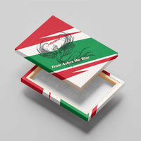 Lebanon Phoenix Canvas Wall Art with Cedar Flag Colors and Inspirational Quote