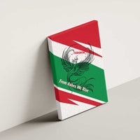 Lebanon Phoenix Canvas Wall Art with Cedar Flag Colors and Inspirational Quote