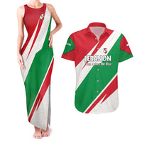 Lebanon Phoenix Couples Matching Tank Maxi Dress and Hawaiian Shirt with Cedar Flag Colors and Inspirational Quote