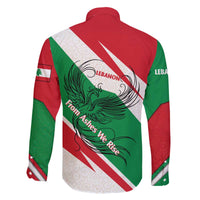 Lebanon Phoenix Family Matching Off The Shoulder Long Sleeve Dress and Hawaiian Shirt with Cedar Flag Colors and Inspirational Quote