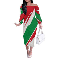 Lebanon Phoenix Family Matching Off The Shoulder Long Sleeve Dress and Hawaiian Shirt with Cedar Flag Colors and Inspirational Quote