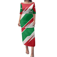 Lebanon Phoenix Family Matching Puletasi and Hawaiian Shirt with Cedar Flag Colors and Inspirational Quote