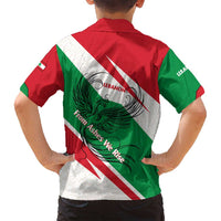 Lebanon Phoenix Family Matching Tank Maxi Dress and Hawaiian Shirt with Cedar Flag Colors and Inspirational Quote