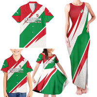 Lebanon Phoenix Family Matching Tank Maxi Dress and Hawaiian Shirt with Cedar Flag Colors and Inspirational Quote