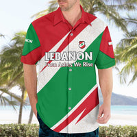 Lebanon Phoenix Hawaiian Shirt with Cedar Flag Colors and Inspirational Quote