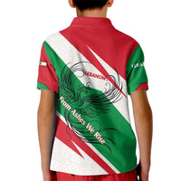 Lebanon Phoenix Kid Polo Shirt with Cedar Flag Colors and Inspirational Quote