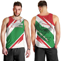Lebanon Phoenix Men Tank Top with Cedar Flag Colors and Inspirational Quote