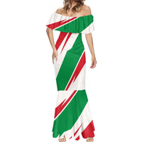 Lebanon Phoenix Mermaid Dress with Cedar Flag Colors and Inspirational Quote