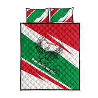 Lebanon Phoenix Quilt Bed Set with Cedar Flag Colors and Inspirational Quote