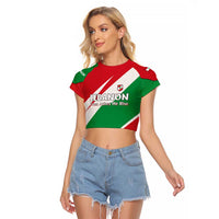 Lebanon Phoenix Raglan Cropped T Shirt with Cedar Flag Colors and Inspirational Quote