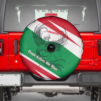 Lebanon Phoenix Spare Tire Cover with Cedar Flag Colors and Inspirational Quote