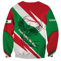 Lebanon Phoenix Sweatshirt with Cedar Flag Colors and Inspirational Quote