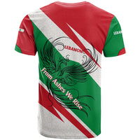Lebanon Phoenix T Shirt with Cedar Flag Colors and Inspirational Quote