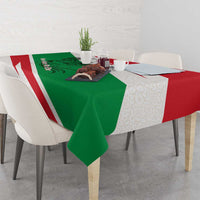 Lebanon Phoenix Tablecloth with Cedar Flag Colors and Inspirational Quote