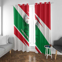 Lebanon Phoenix Window Curtain with Cedar Flag Colors and Inspirational Quote