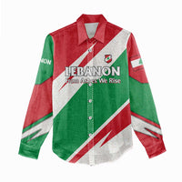 Lebanon Phoenix Women Casual Shirt with Cedar Flag Colors and Inspirational Quote