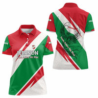 Lebanon Phoenix Women Polo Shirt with Cedar Flag Colors and Inspirational Quote