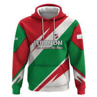Lebanon Phoenix Zip Hoodie with Cedar Flag Colors and Inspirational Quote