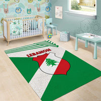 Lebanon Flag Shield Area Rug with Cedar Emblem and National Colors