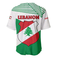 Lebanon Flag Shield Baseball Jersey with Cedar Emblem and National Colors