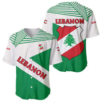 Lebanon Flag Shield Baseball Jersey with Cedar Emblem and National Colors